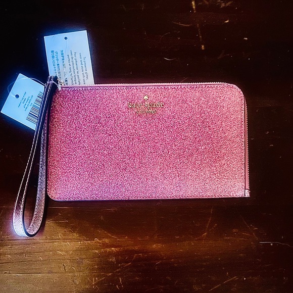Kate Spade Pink Glitter Wristlet
